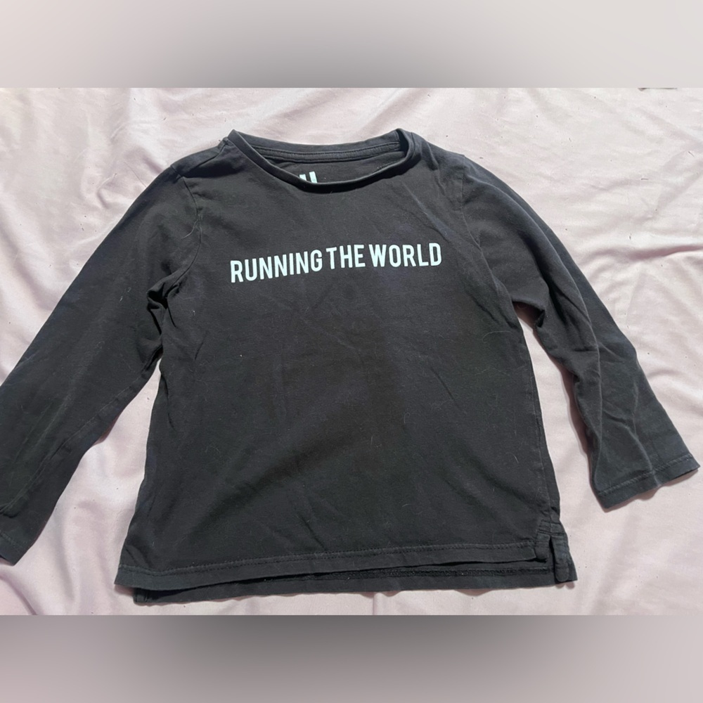 Cotton On Black Kids Shirt - Running the World